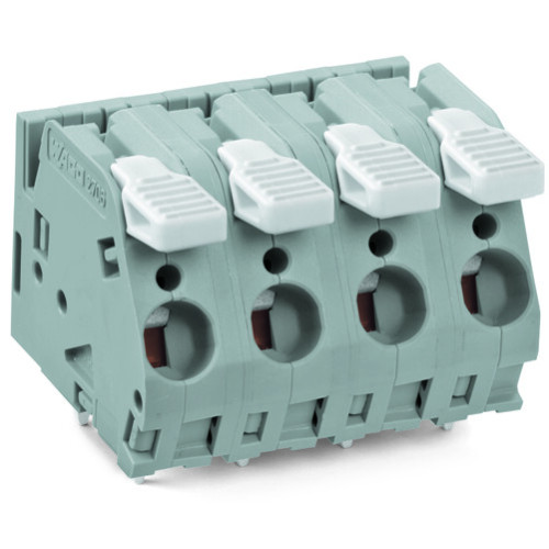 PCB terminal block, lever, 6 mm&sup2;, gray