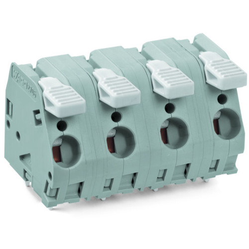 PCB terminal block, lever, 6 mm&sup2;, gray