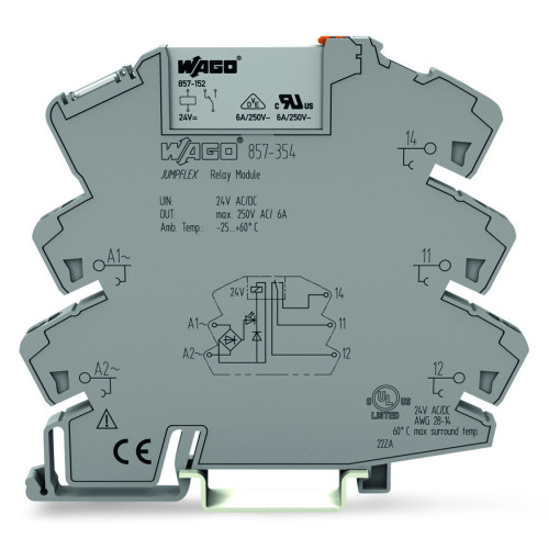 Relay module, Nominal input voltage: 24 V AC/DC, 1 changeover contact, Limiting continuous current: