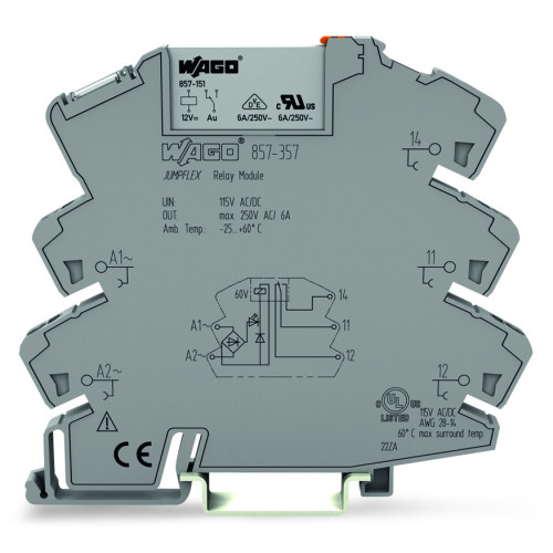 Relay module, Nominal input voltage: 115 V AC/DC, 1 changeover contact, gray