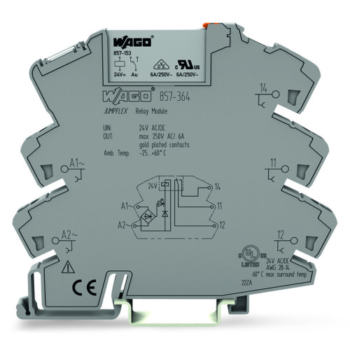 Socket with miniature switching relay UC 24 V 8.5 mA Relay with 1 changeover contact (1u) with gold contacts for normal switching power
