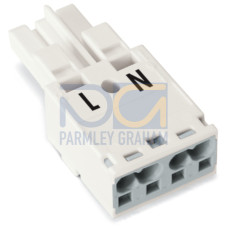 Socket, 2-pole, Cod. A, white