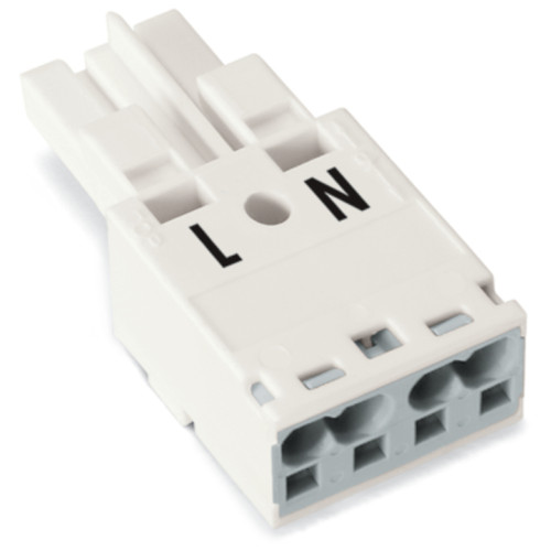 Socket, 2-pole, Cod. A, white