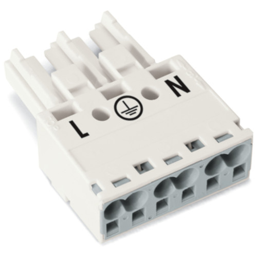 Socket, 3-pole, Cod. A, white