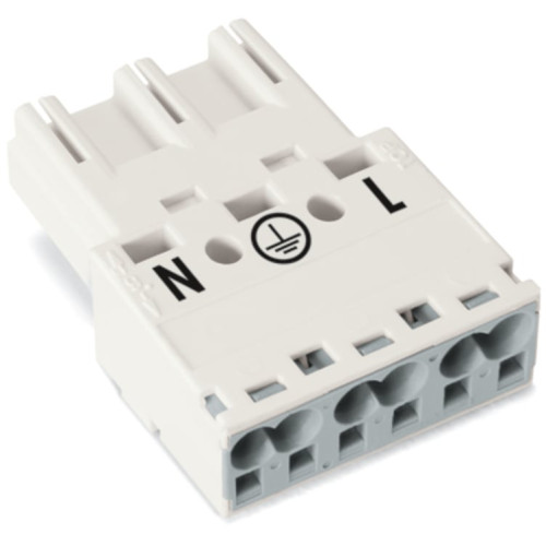 Plug, 3-pole, Cod. A, white