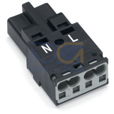 Plug, 2-pole, Cod. A, black
