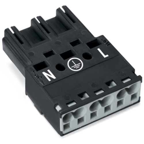 Plug, 3-pole, Cod. A, black