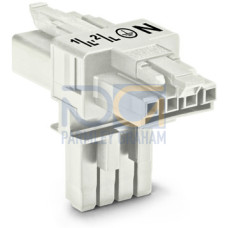 T-distribution connector, 4-pole, Cod. A, white