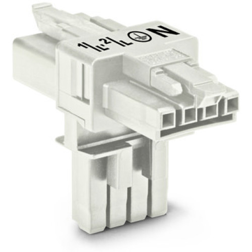 T-distribution connector, 4-pole, Cod. A, white
