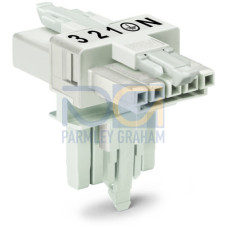 T-distribution connector, 5-pole, Cod. A, white