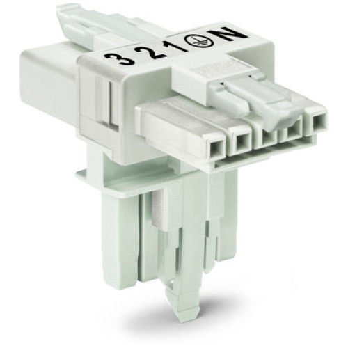 T-distribution connector, 5-pole, Cod. A, white