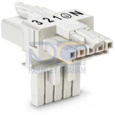 T-distribution connector, 5-pole, Cod. A, white
