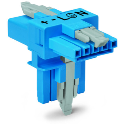 T-distribution connector, 5-pole, Cod. I, blue
