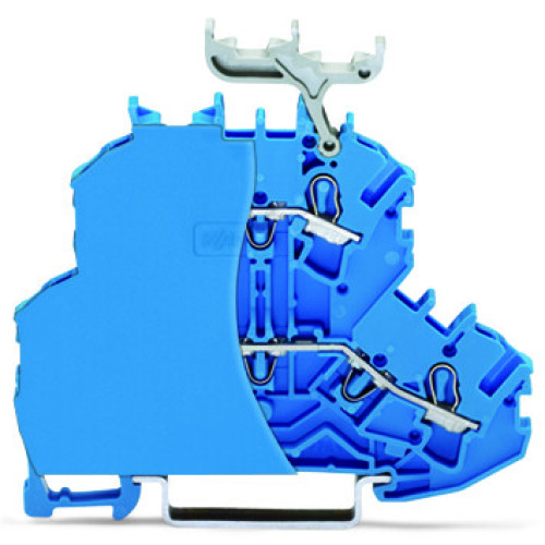 Double-deck terminal block, Through/through terminal block, with end plate, blue