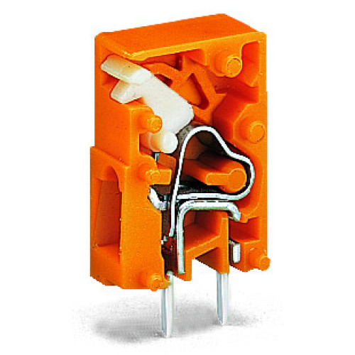 Stackable PCB terminal block, push-button, 2.5 mm&sup2;, orange