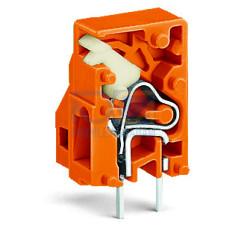 Stackable PCB terminal block, push-button, 2.5 mm&sup2;, orange