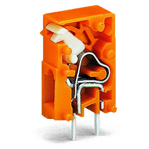 Stackable PCB terminal block, push-button, 2.5 mm&sup2;, orange