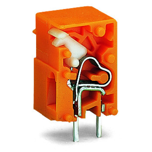Stackable PCB terminal block, push-button, 2.5 mm&sup2;, orange