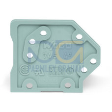 End plate, 1.5 mm thick, snap-fit type, gray