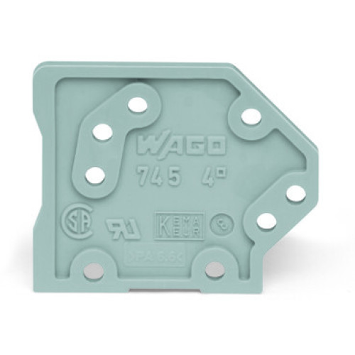 End plate, 1.5 mm thick, snap-fit type, gray