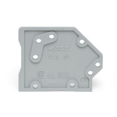 End plate, snap-fit type, 1.6 mm thick, gray