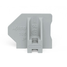 End plate, with flange, gray
