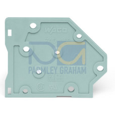 End plate, snap-fit type, light gray