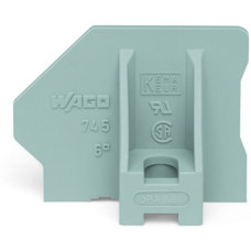 End plate, with flange, gray