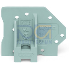 End plate, with flange, gray