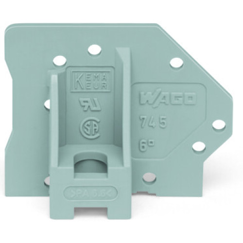 End plate, with flange, gray