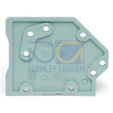 End plate, snap-fit type, 1.6 mm thick, gray