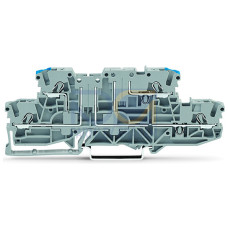 Double-deck carrier terminal block, L/N, for DIN-rail 35 x 15 and 35 x 7.5, gray