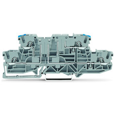 Double-deck carrier terminal block, L/N, for DIN-rail 35 x 15 and 35 x 7.5, gray