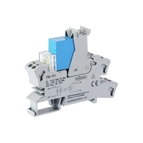 Solid-state relay module, Nominal input voltage: 24 V AC/DC, Output voltage range: 24  230 VAC, gray