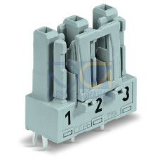 Socket for PCBs, straight, 3-pole, gray