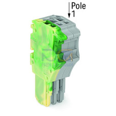 1-conductor female connector, Push-in CAGE CLAMP&reg;, 1.5 mm&sup2;, green-yellow/gray
