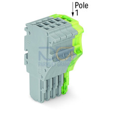 1-conductor female connector, Push-in CAGE CLAMP&reg;, 1.5 mm&sup2;, gray/green-yellow