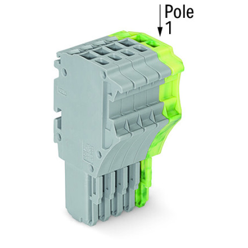 1-conductor female connector, Push-in CAGE CLAMP&reg;, 1.5 mm&sup2;, gray/green-yellow