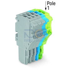 1-conductor female connector, Push-in CAGE CLAMP&reg;, 1.5 mm&sup2;, gray/blue/green-yellow