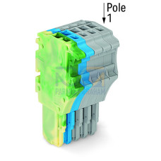 1-conductor female connector, Push-in CAGE CLAMP&reg;, 1.5 mm&sup2;, green-yellow/blue/gray