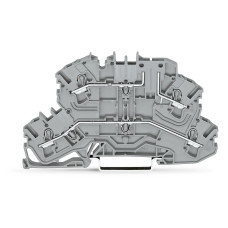 Double-Deck Carrier Terminal Block, Upper-Deck Base Gray Housing Gray