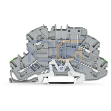 Double-Deck Carrier Terminal Block, Upper-Deck Base Gray Housing Gray