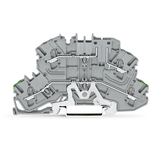 Double-Deck Carrier Terminal Block, Upper-Deck Base Gray Housing Gray