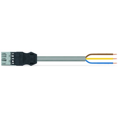 pre-assembled connecting cable, Eca, Plug/open-ended, gray
