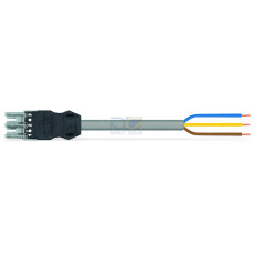 pre-assembled connecting cable, Eca, Socket/open-ended, gray