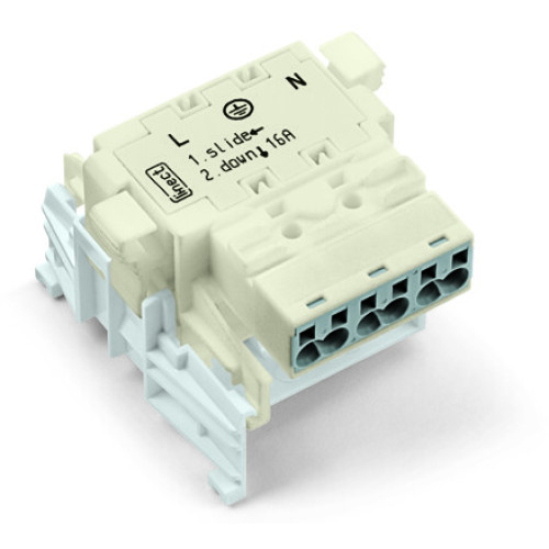 Linect&reg; T-connector, 3-pole, 1 input, white