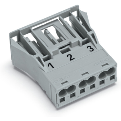 Snap-in socket, 3-pole, Cod. B, gray