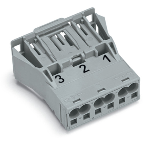 Snap-in plug, 3-pole, Cod. B, gray
