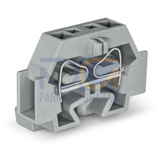 2-conductor terminal block, without push-buttons, with fixing flange, gray