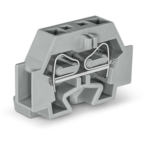 2-conductor terminal block, without push-buttons, with fixing flange, gray